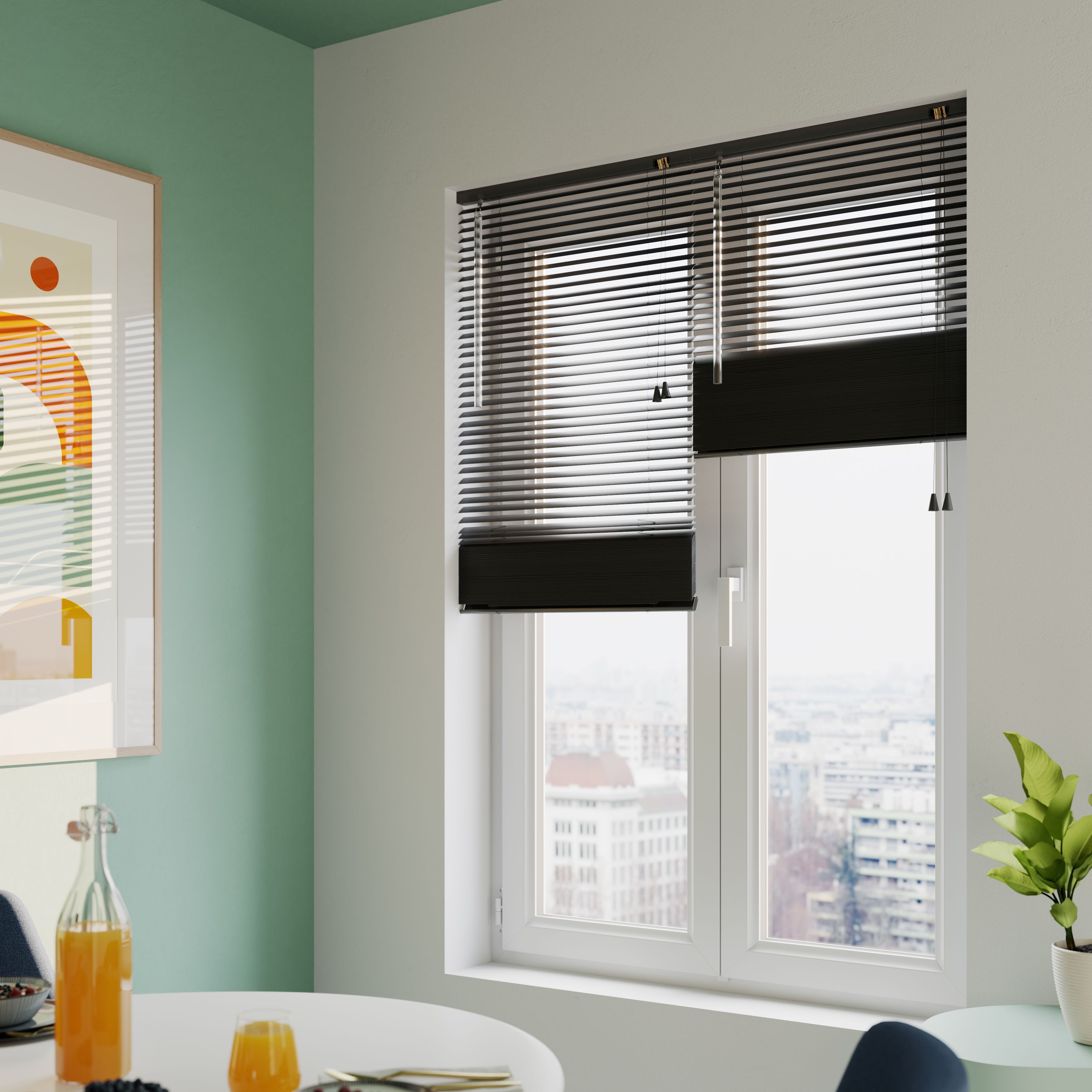 Studio Black Aluminium Venetian Blind (W)75cm (L)180cm