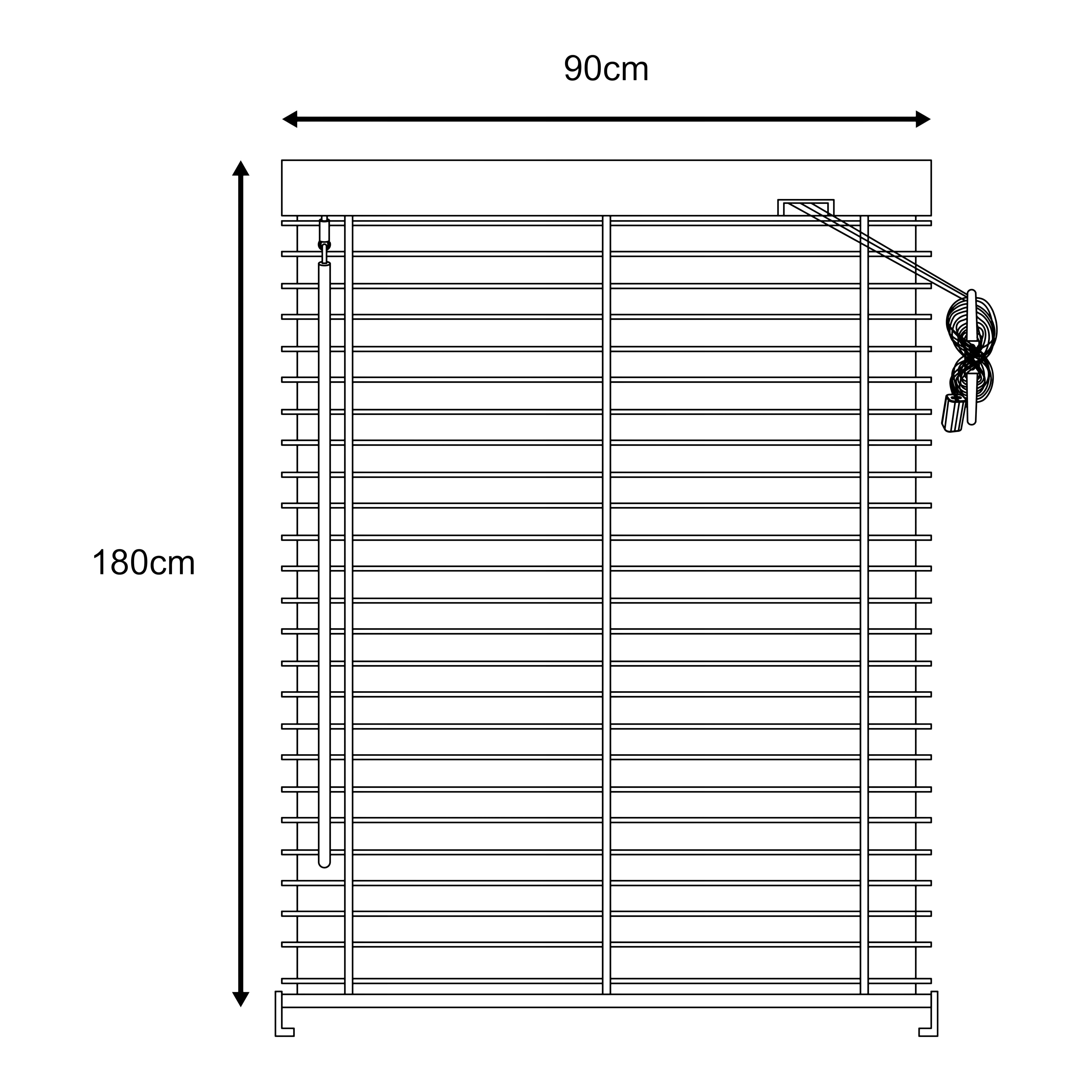 Studio Black Aluminium Venetian Blind (W)90cm (L)180cm