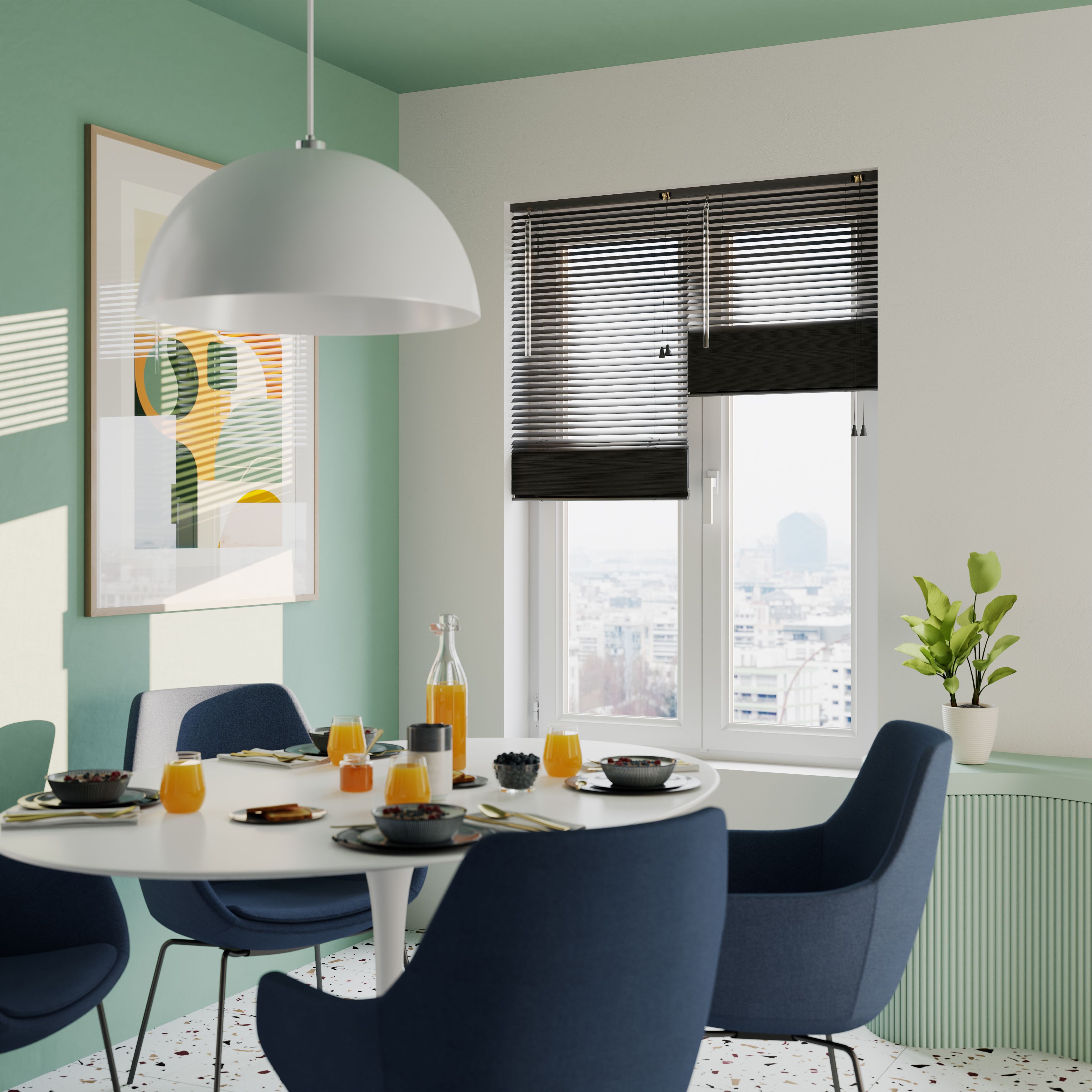 Studio Black Aluminium Venetian Blind (W)90cm (L)180cm