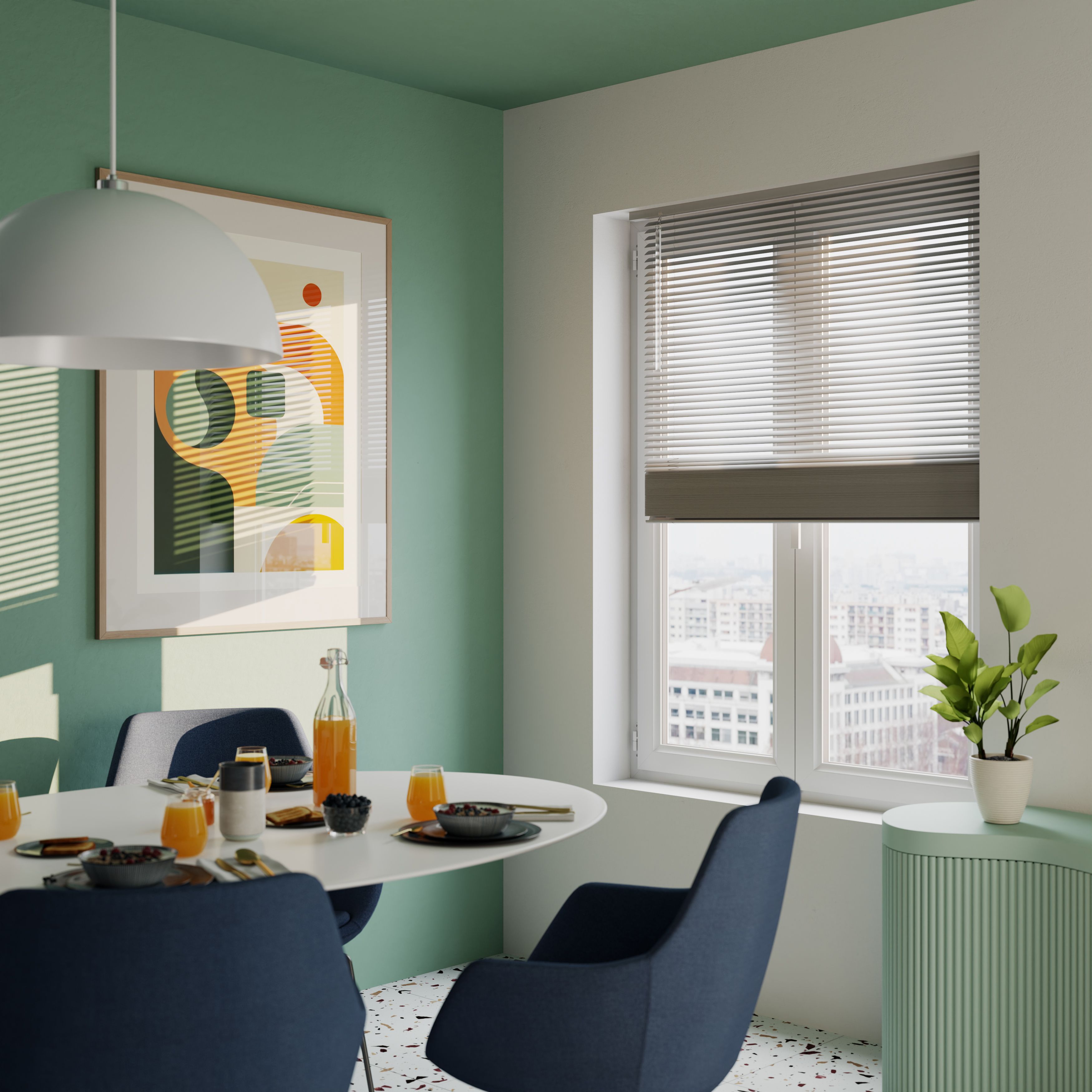 Studio Grey Nickel effect Aluminium Venetian Blind (W)160cm (L)180cm - 6