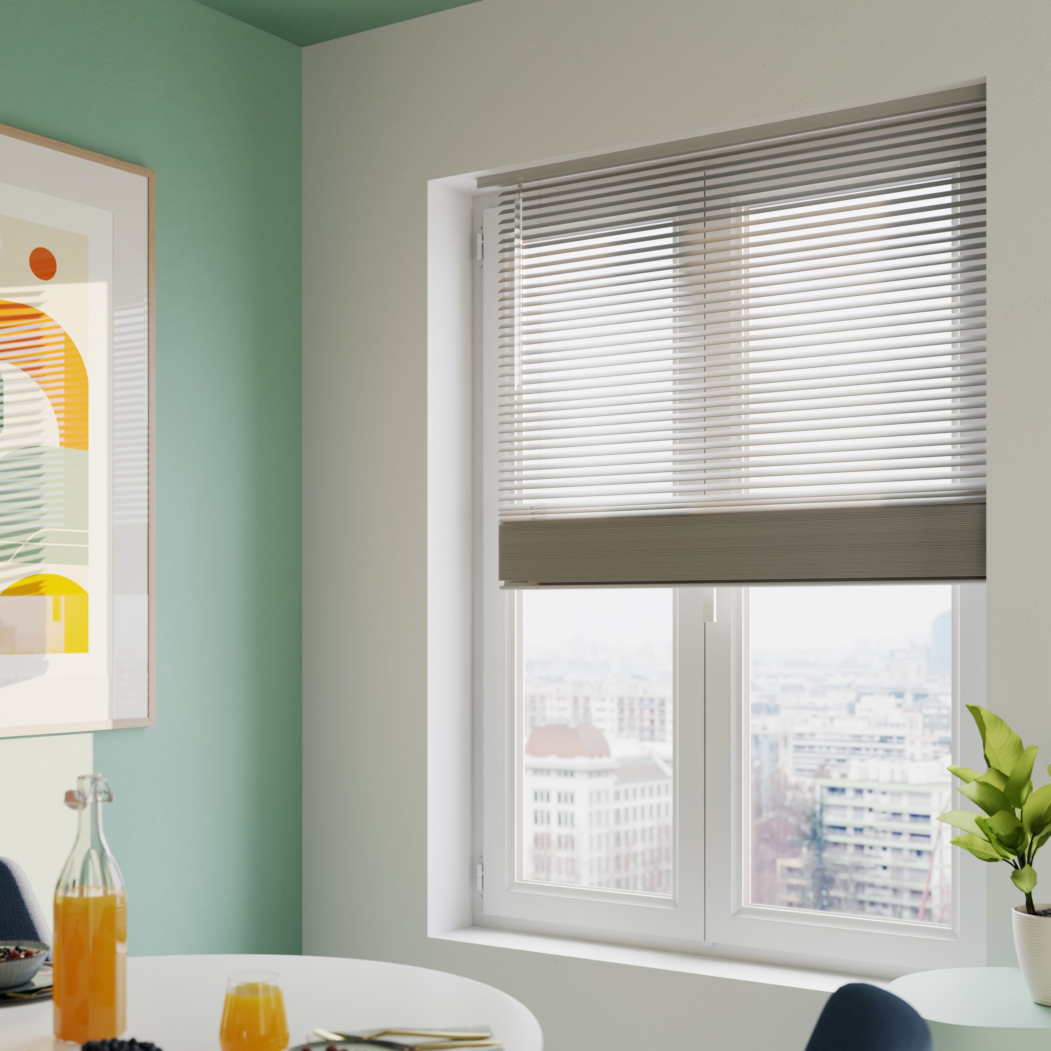 Studio Grey Nickel effect Aluminium Venetian Blind (W)180cm (L)180cm - 7