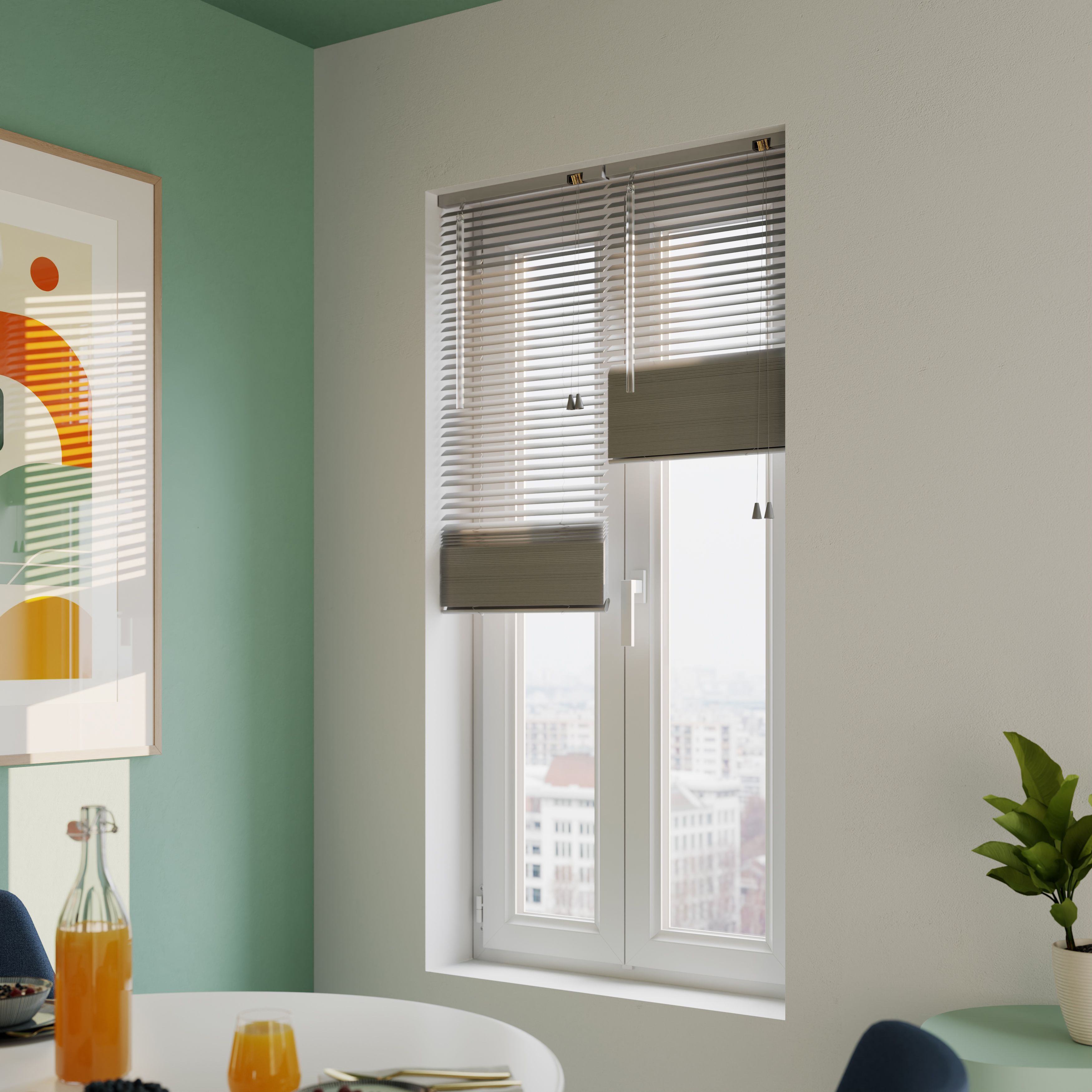 Studio Grey Nickel effect Aluminium Venetian Blind (W)40cm (L)180cm - 7