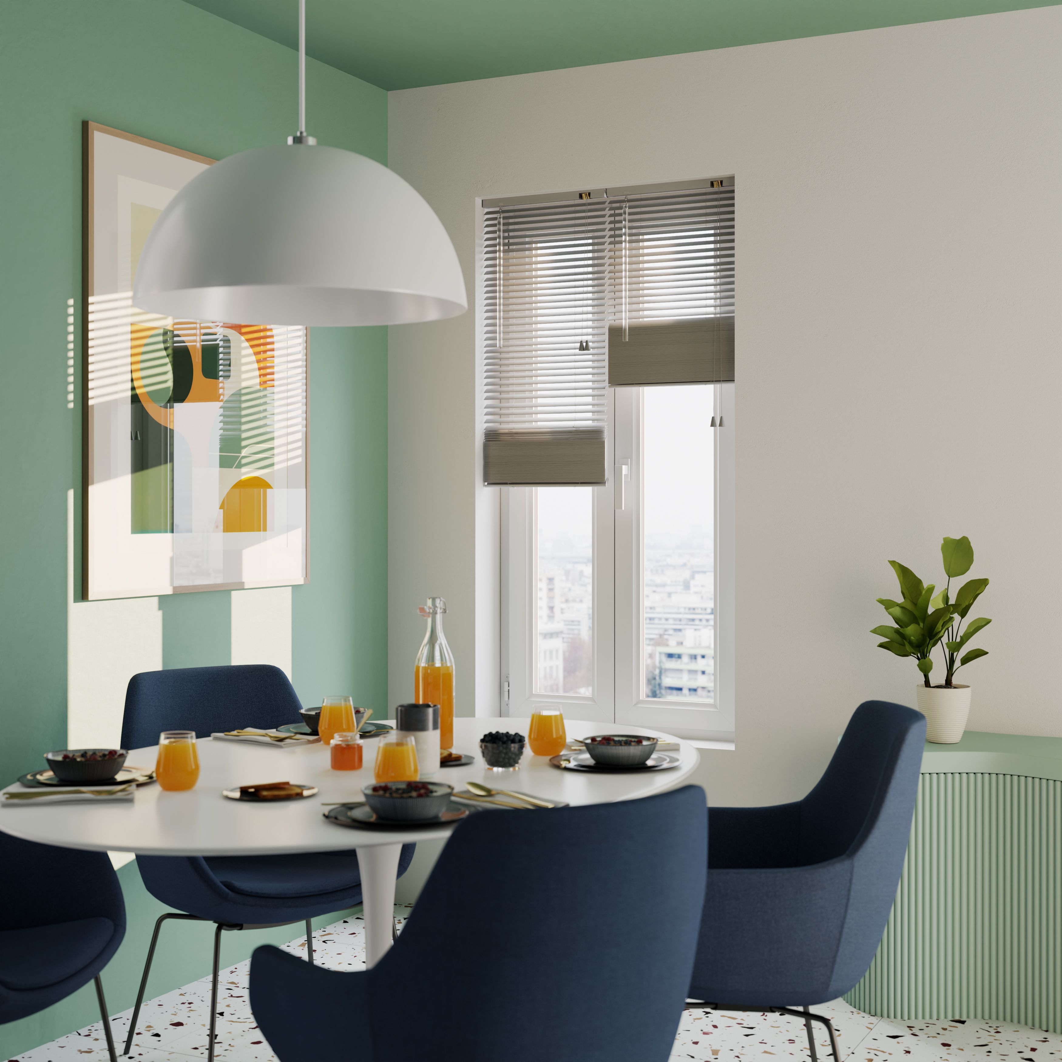 Studio Grey Nickel effect Aluminium Venetian Blind (W)40cm (L)180cm - 9