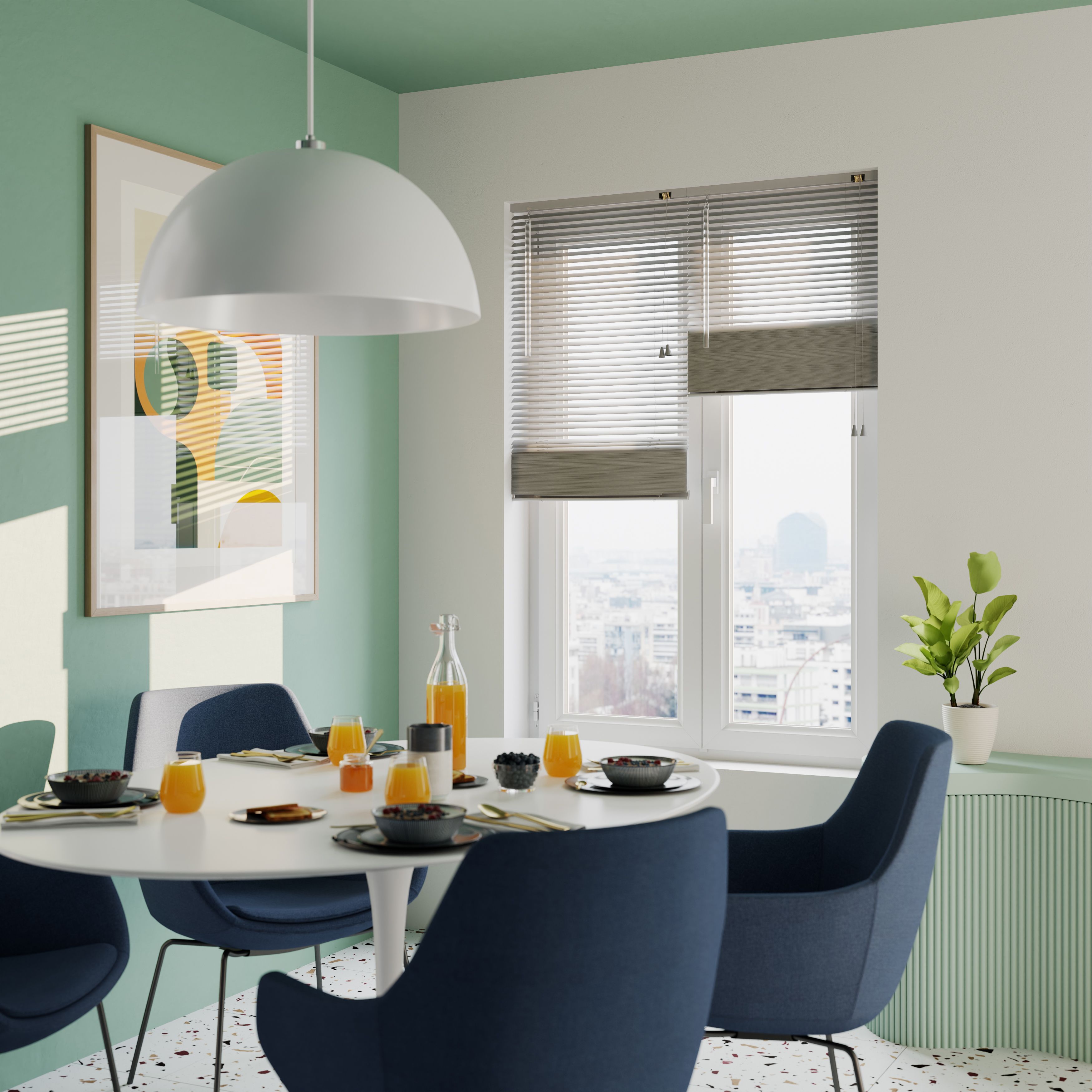 Studio Grey Nickel effect Aluminium Venetian Blind (W)55cm (L)180cm - 9