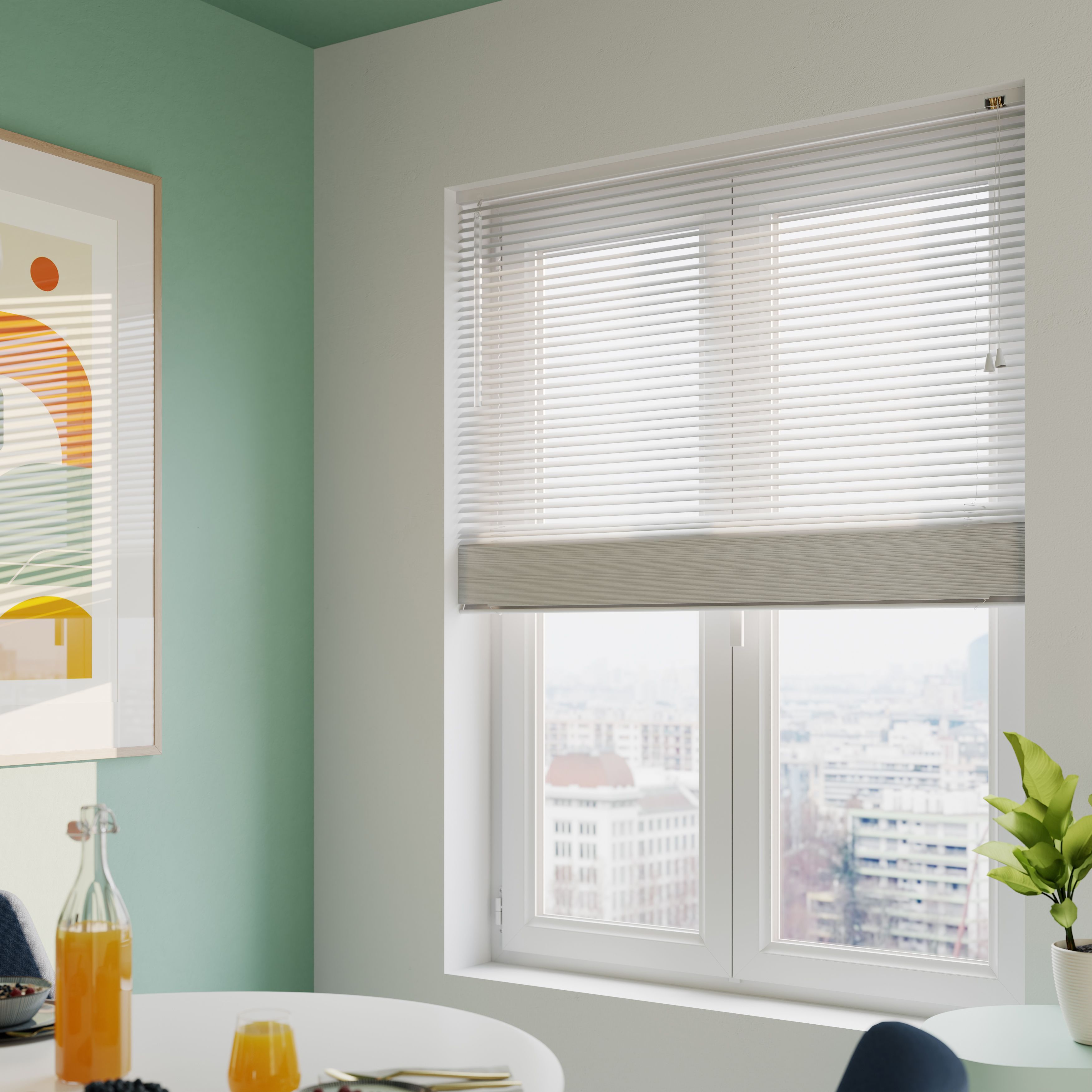 Studio White Aluminium Venetian Blind (W)160cm (L)180cm