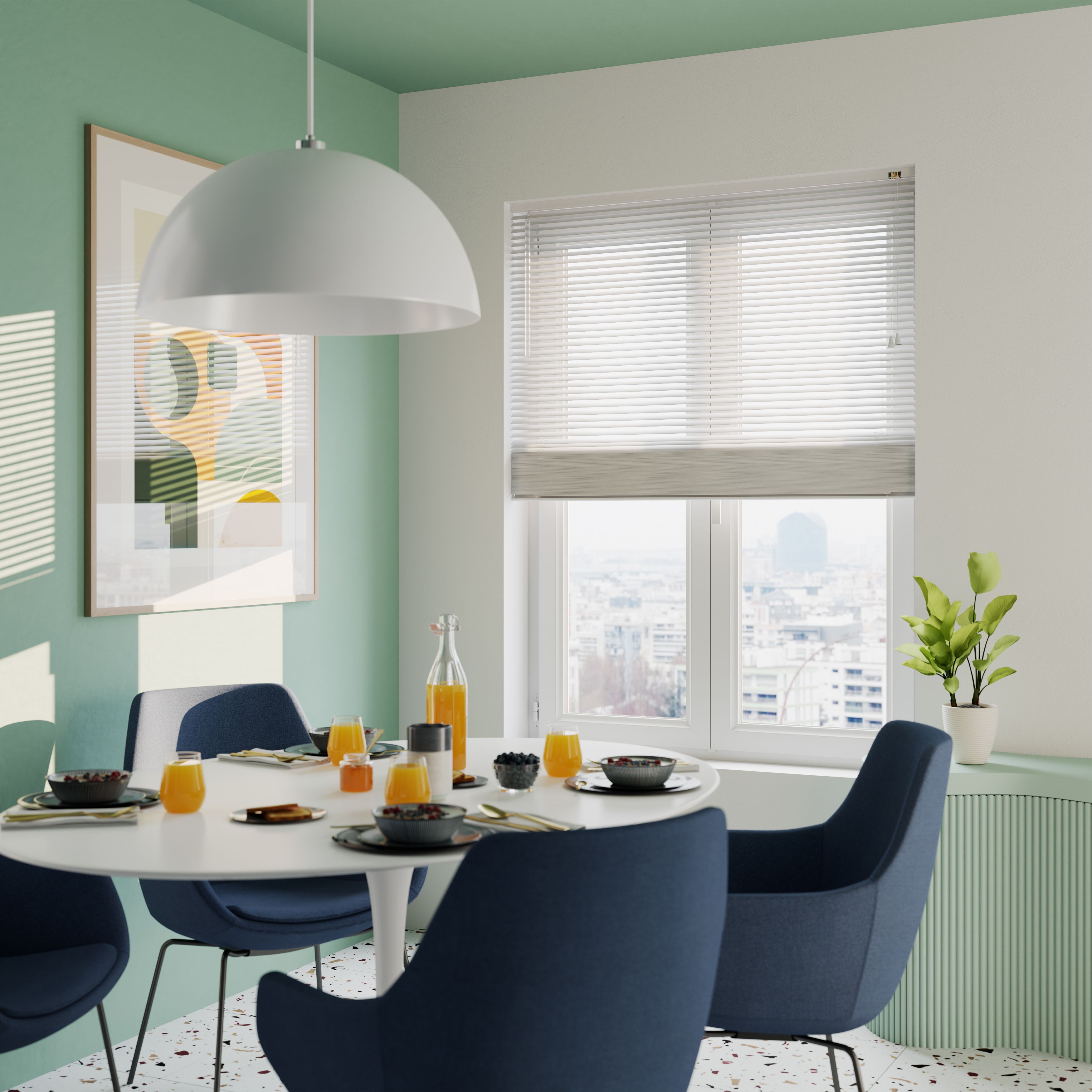 Studio White Aluminium Venetian Blind (W)160cm (L)180cm - 6