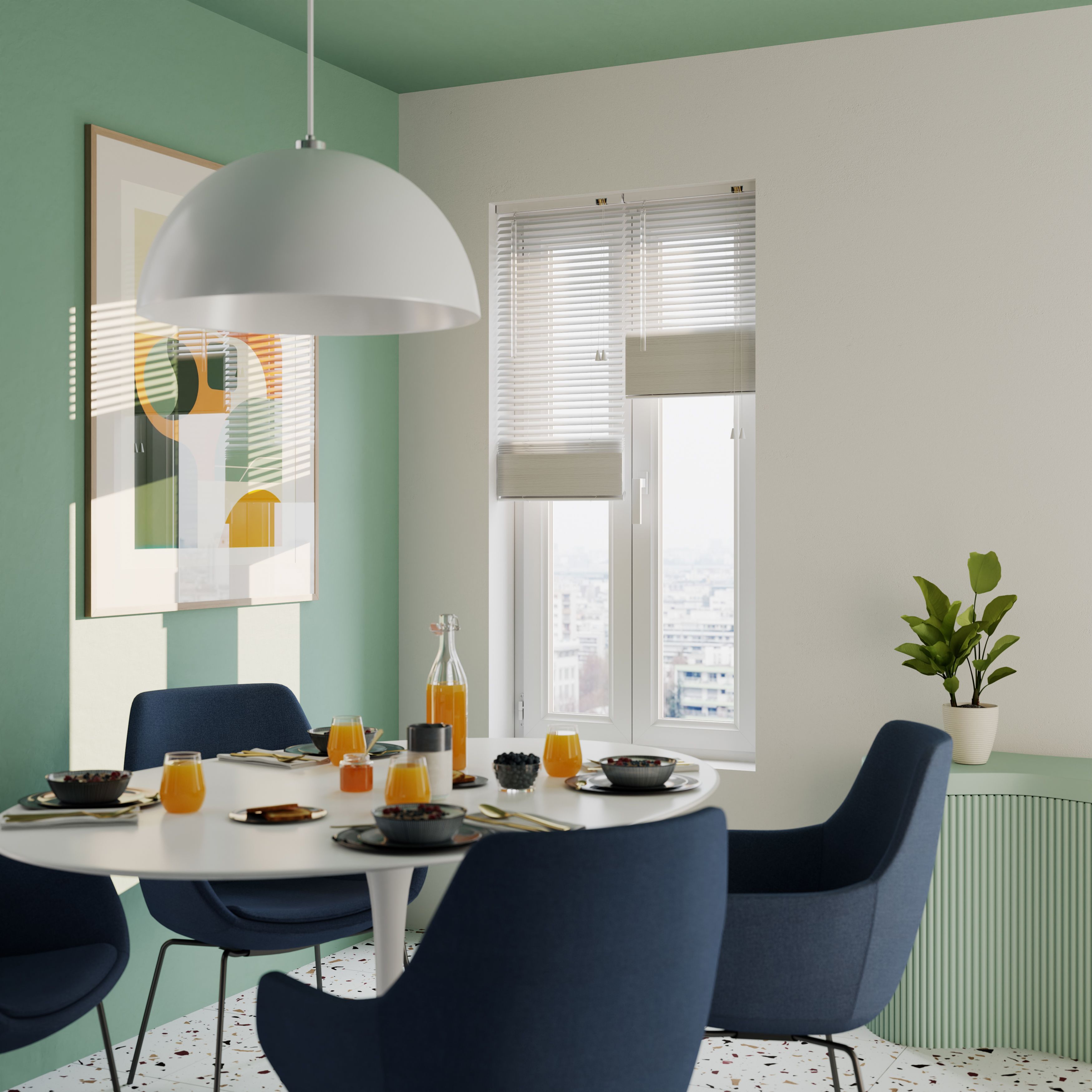 Studio White Aluminium Venetian Blind (W)40cm (L)180cm - 9
