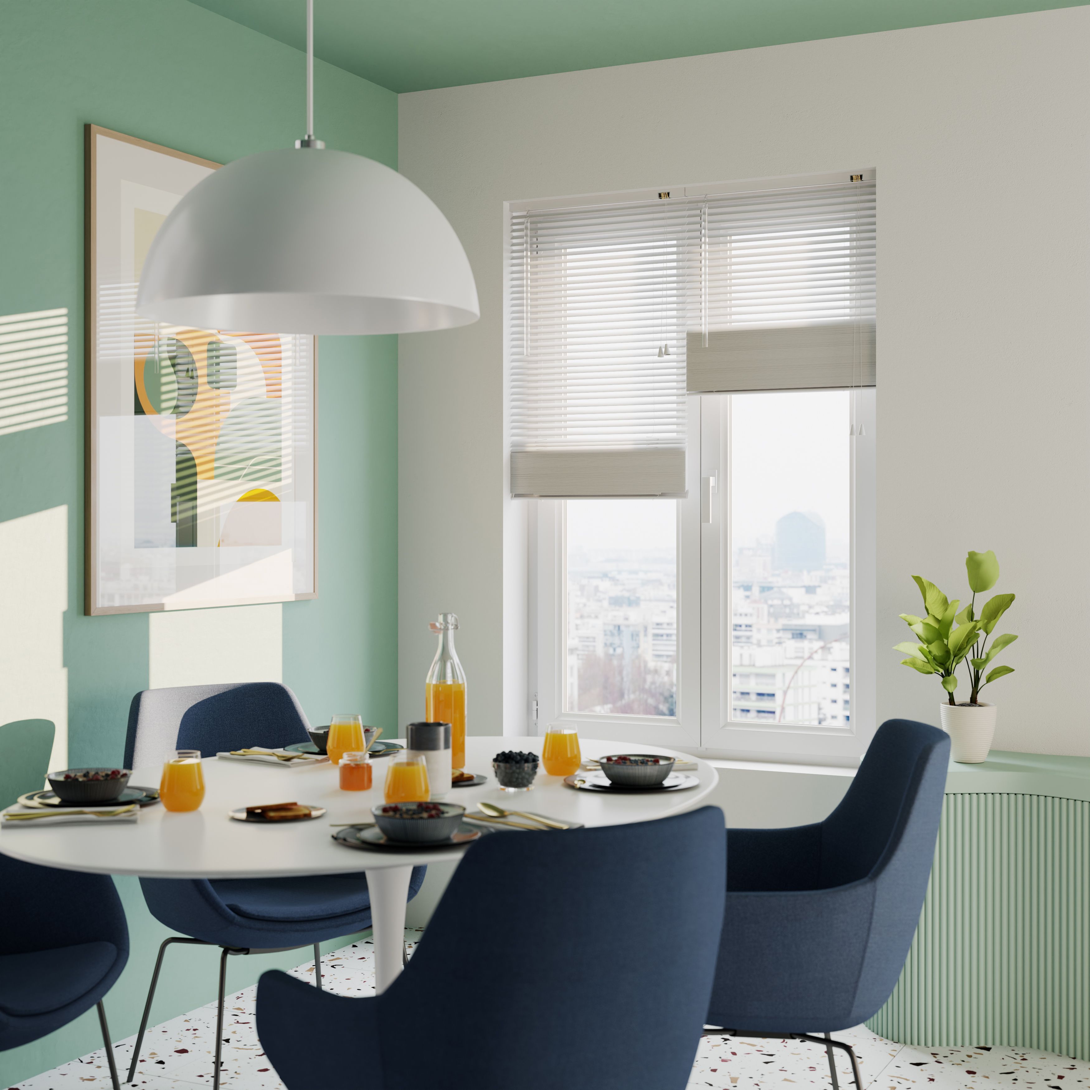 Studio White Aluminium Venetian Blind (W)55cm (L)180cm