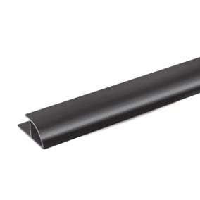 Stylepanel Black Straight Panel end cap, (W)11mm (T)30mm