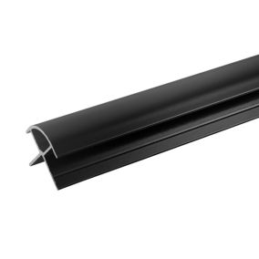 Stylepanel Black Straight Panel external corner joint, (W)11mm (T)30mm