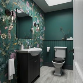 Stylepanel Gloss Green Vintage Acrylic Bathroom Decorative panel (H)2400mm (W)896mm