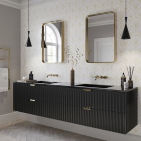Stylepanel Gloss Mustard Art Deco Acrylic Bathroom Decorative panel (H)2400mm (W)1200mm