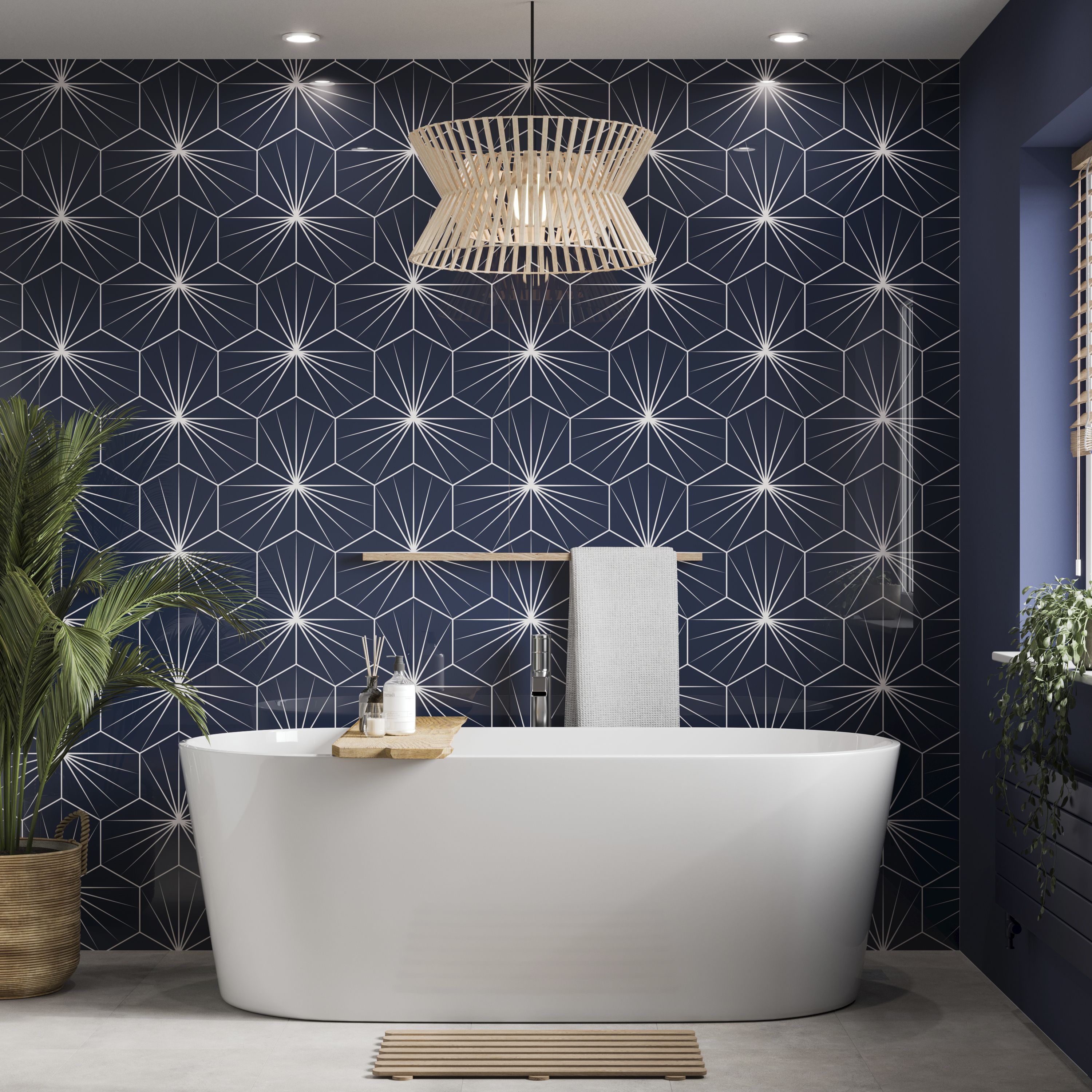 Stylepanel Gloss Navy Star dream Acrylic Bathroom Decorative panel (H ...