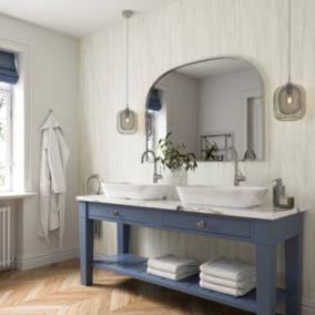 Stylepanel Matt Grey Washed Wood effect Laminated Bathroom Decorative panel (H)2440mm (W)1200mm