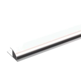 Stylepanel Silver effect Straight Panel end cap, (W)11mm (T)30mm