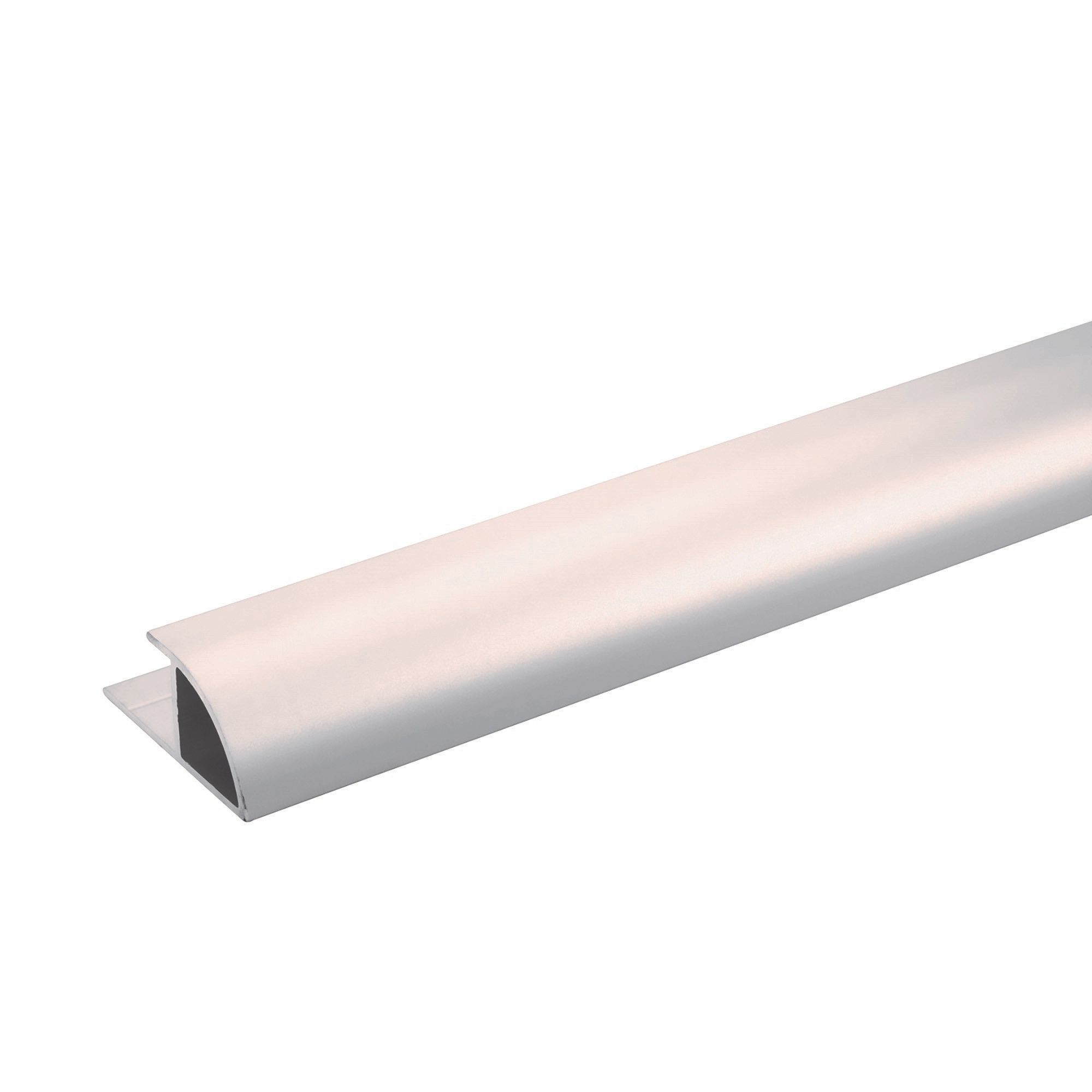Stylepanel Straight Panel end cap (W)11mm (T)30mm - Matt Silver effect