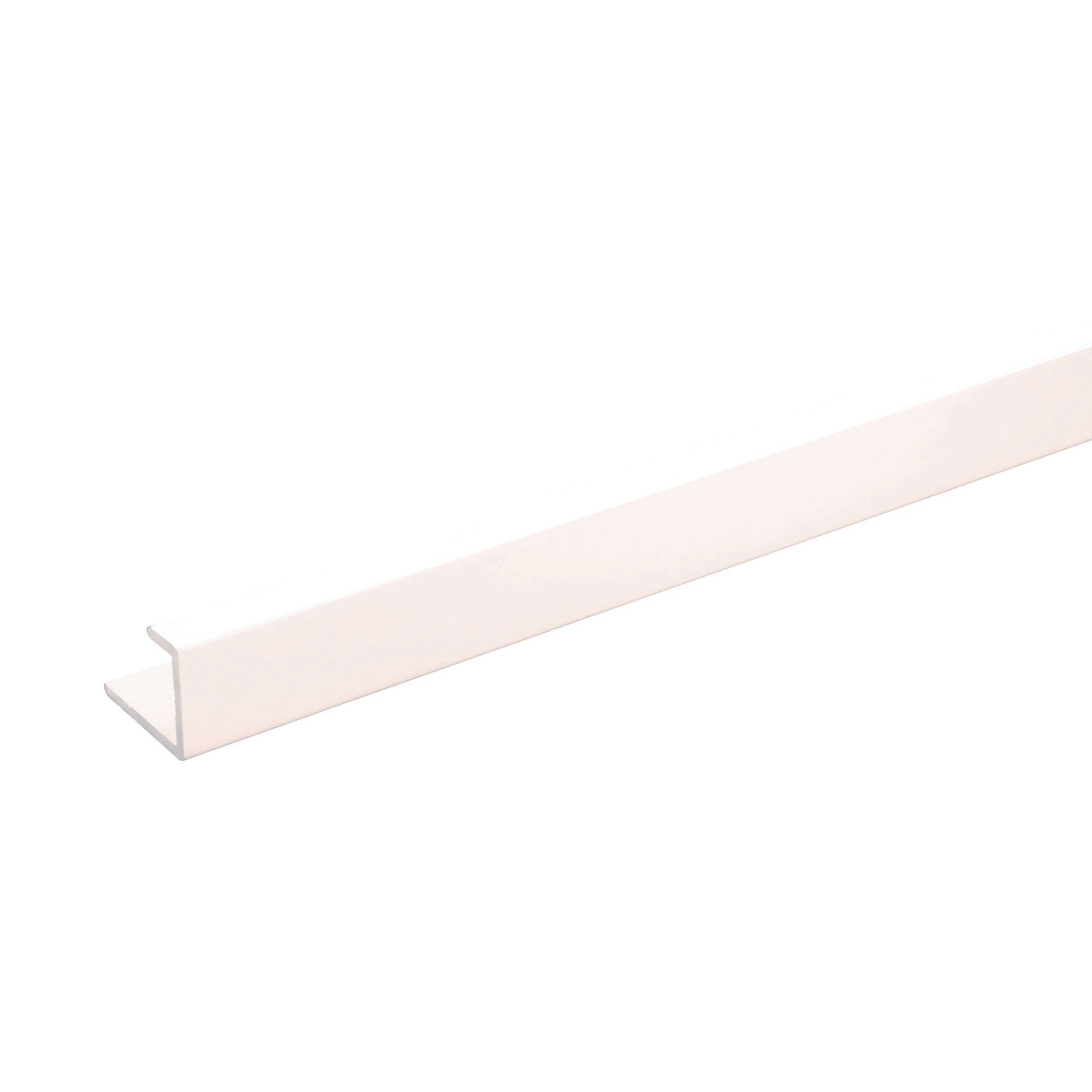 Stylepanel Straight Trim Polished Panel end cap (W)11mm (T)30mm - Gloss white