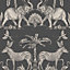 Sublime Charcoal Gold effect Elephant Smooth Wallpaper