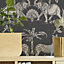 Sublime Charcoal Gold effect Elephant Smooth Wallpaper