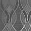 Sublime Dark grey Ribbon geometric Smooth Wallpaper