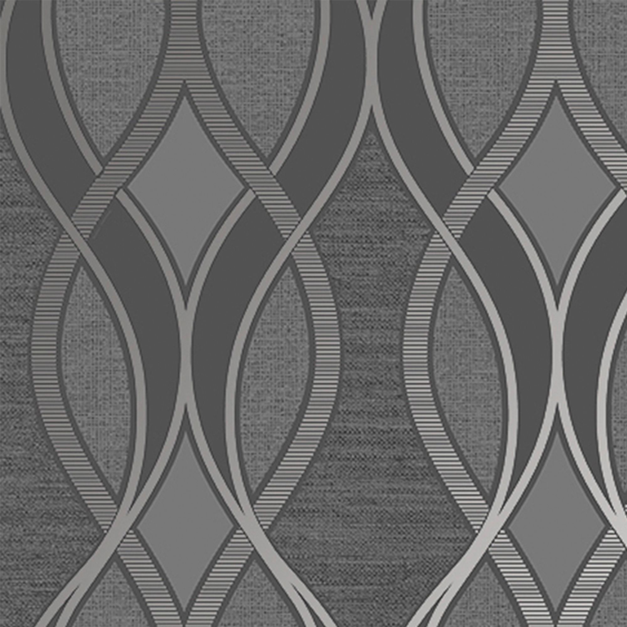 Sublime Dark grey Ribbon geometric Smooth Wallpaper
