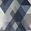 Sublime Decadence Navy Geometric Smooth Wallpaper
