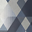 Sublime Decadence Navy Smooth Wallpaper Sample