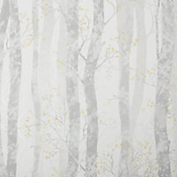 Sublime Grey & ochre Dappled trees Smooth Wallpaper