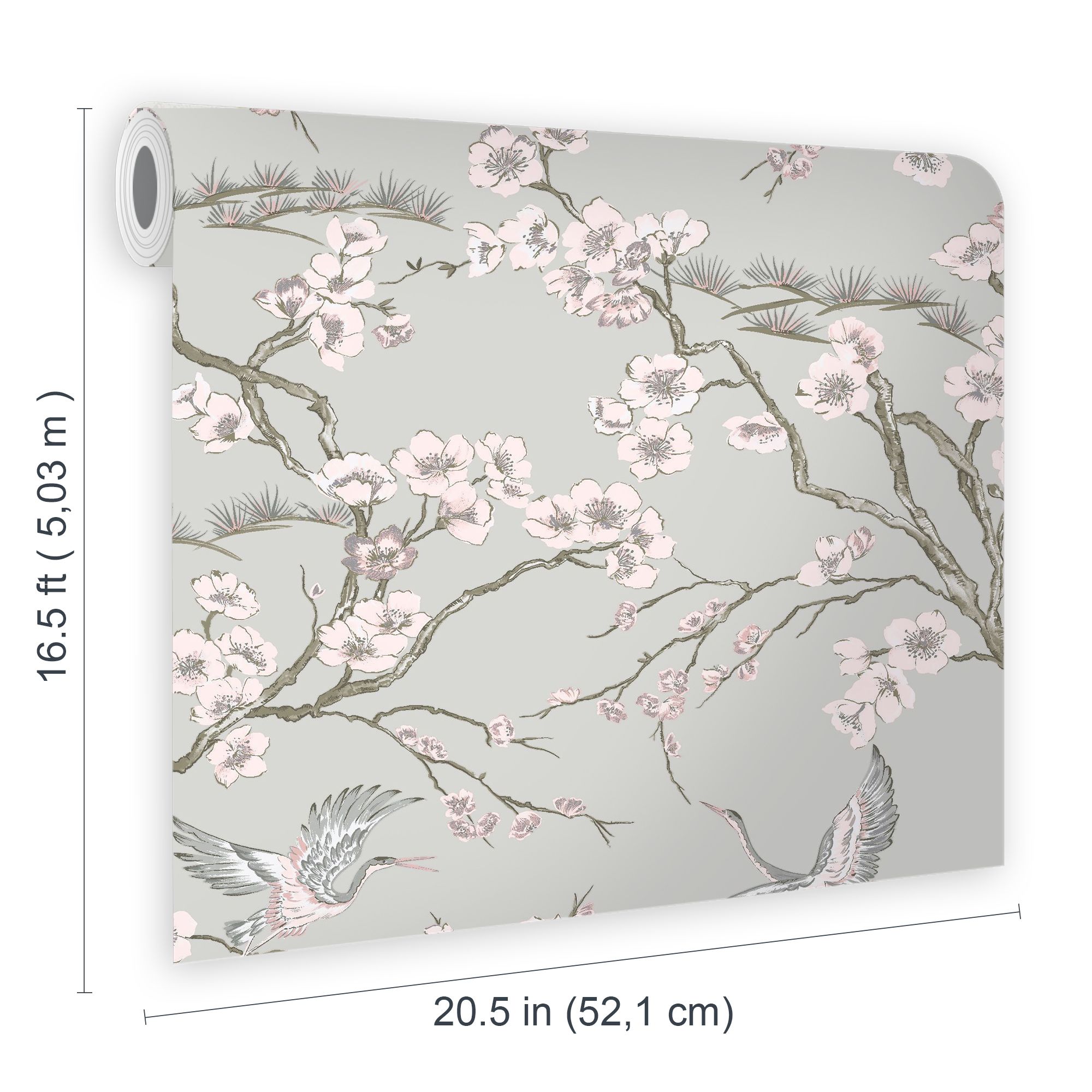 Sublime Japan Grey & pink Metallic effect Smooth Wallpaper