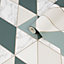 Sublime Marble Green Geometric Metallic effect Smooth Wallpaper