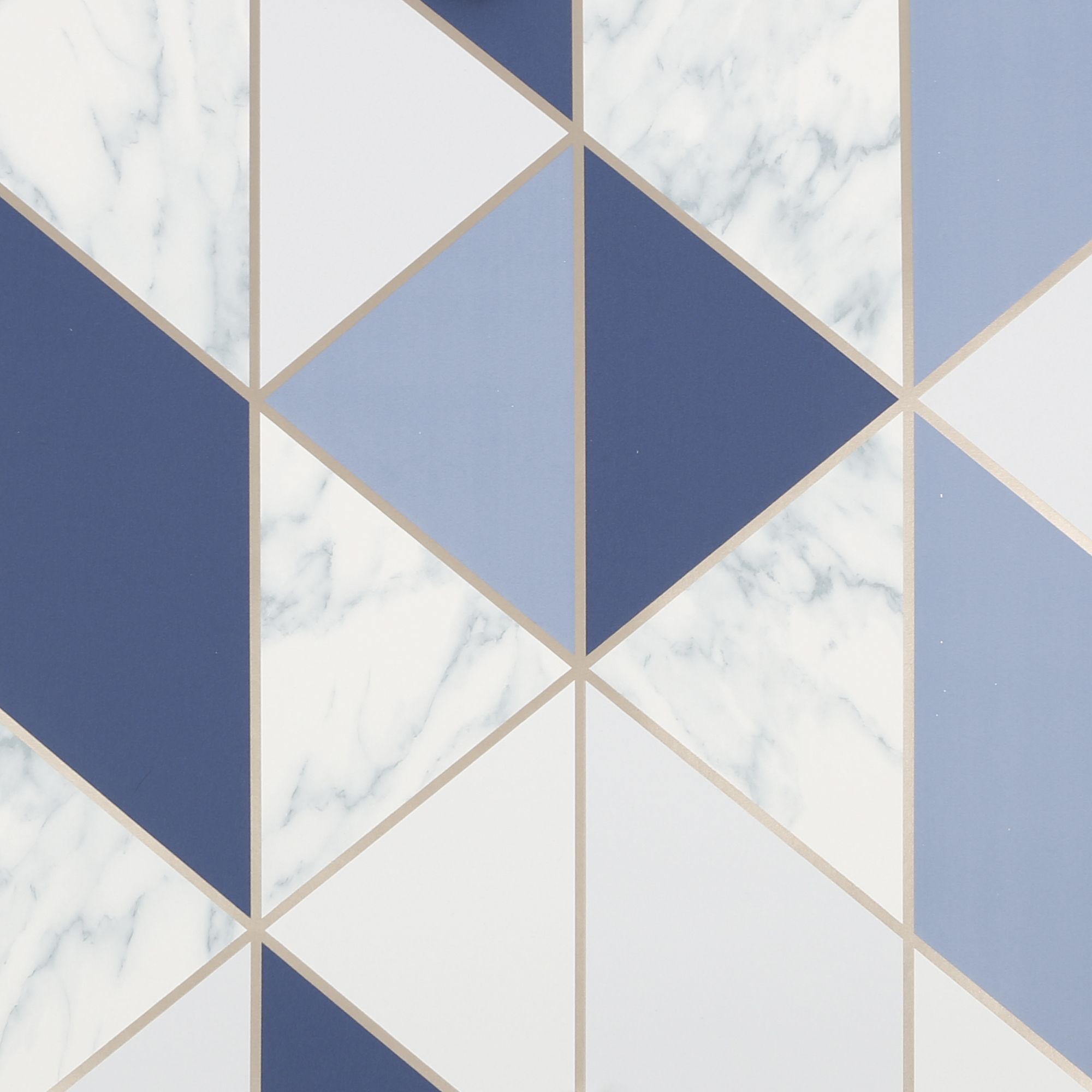 Sublime Marble Navy Geometric Metallic effect Smooth Wallpaper DIY at B&Q