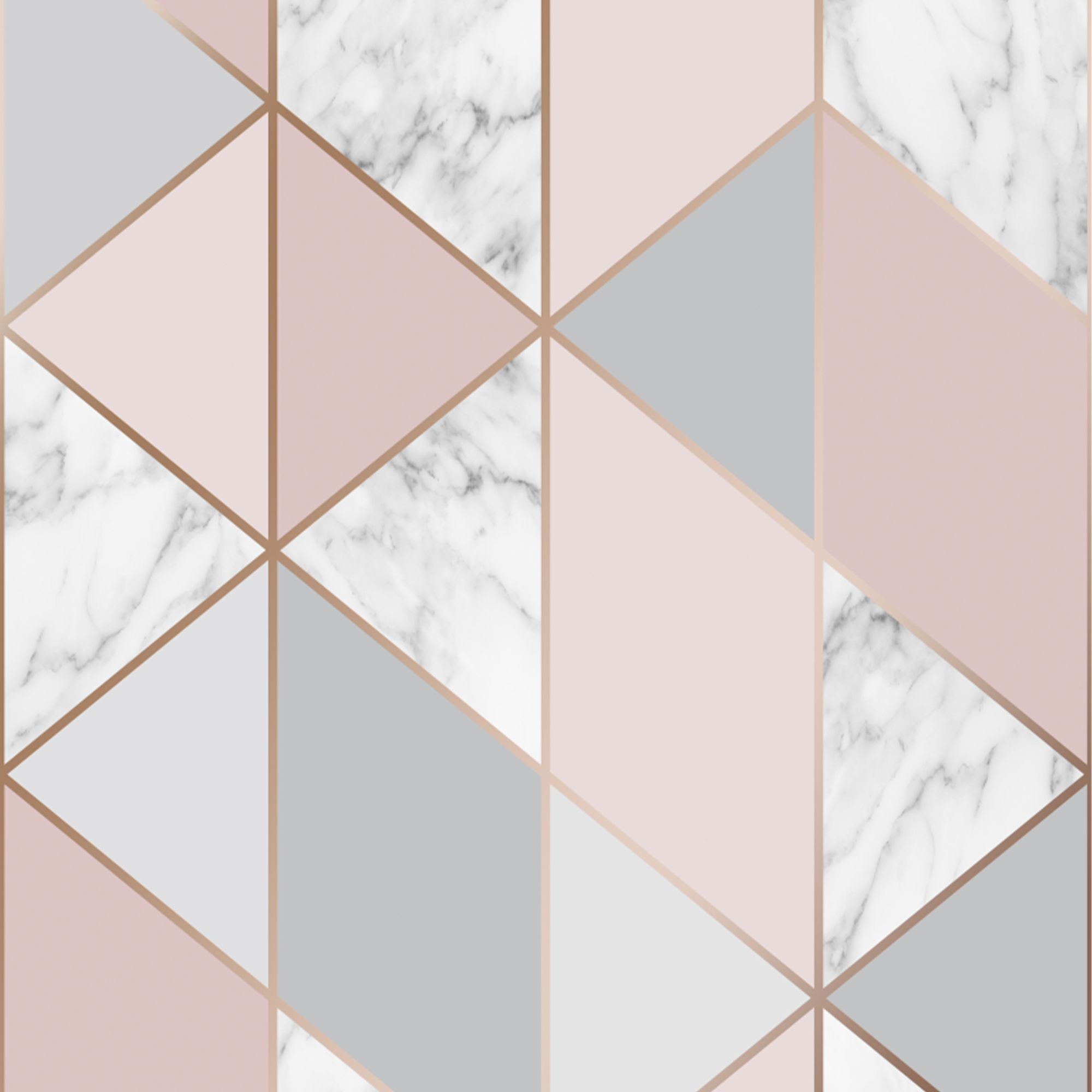 Sublime Marble Pink Metallic effect Geometric Smooth Wallpaper