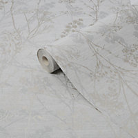 Sublime Pale Gold Hedgerow Smooth Wallpaper Sample