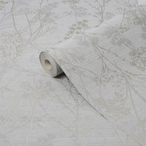 Sublime Pale Gold Hedgerow Smooth Wallpaper Sample