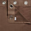 Suedine Chocolate Plain Unlined Eyelet Curtains (W)167cm (L)183cm, Pair