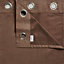 Suedine Chocolate Plain Unlined Eyelet Curtains (W)228cm (L)228cm, Pair