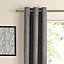 Suedine Concrete Plain Unlined Eyelet Curtains (W)167cm (L)228cm, Pair
