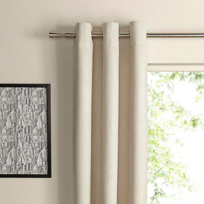 Suedine Ecru Plain Unlined Eyelet Curtains (W)167cm (L)228cm, Pair ...