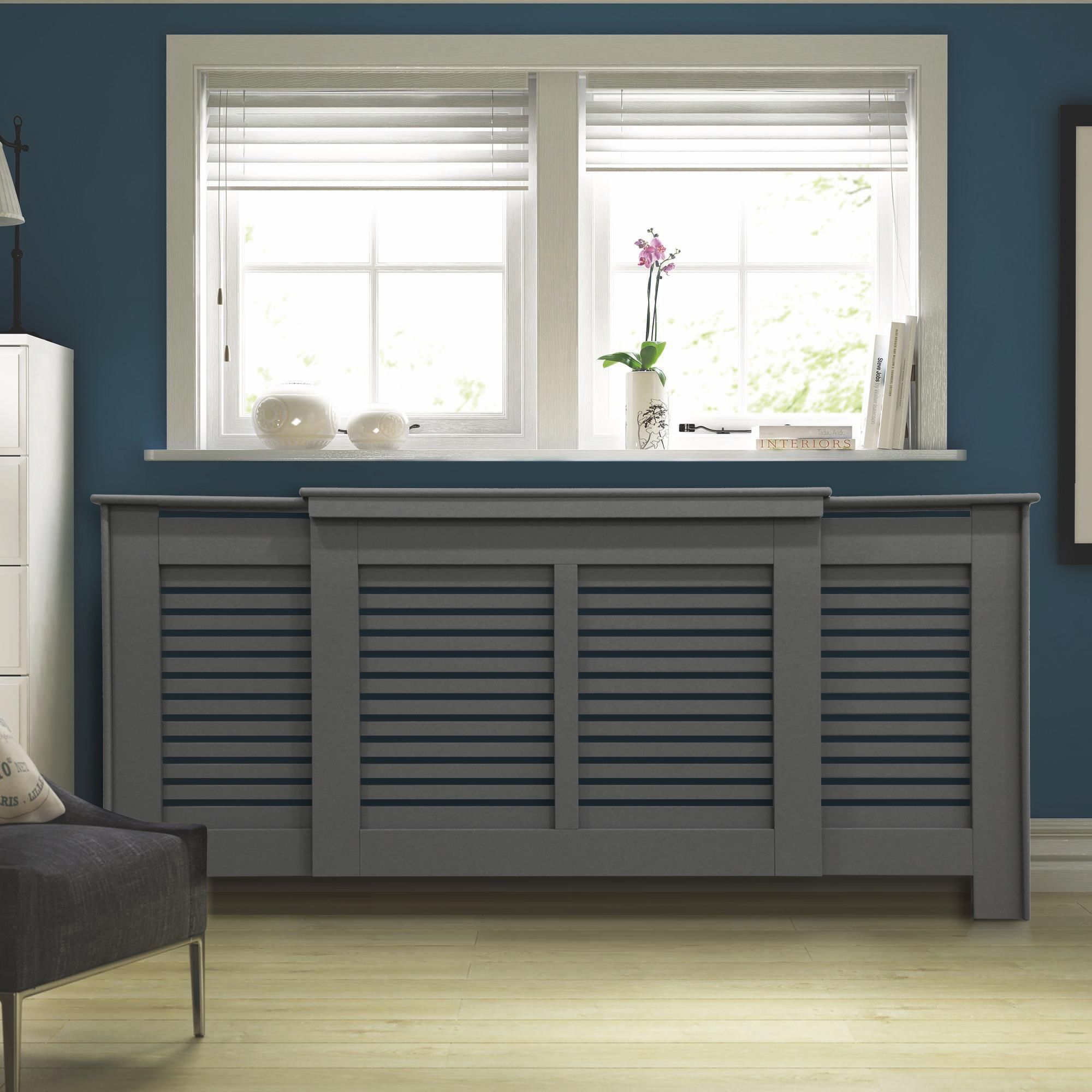 Suffolk Medium - large Grey Radiator cover | DIY at Bu0026Q