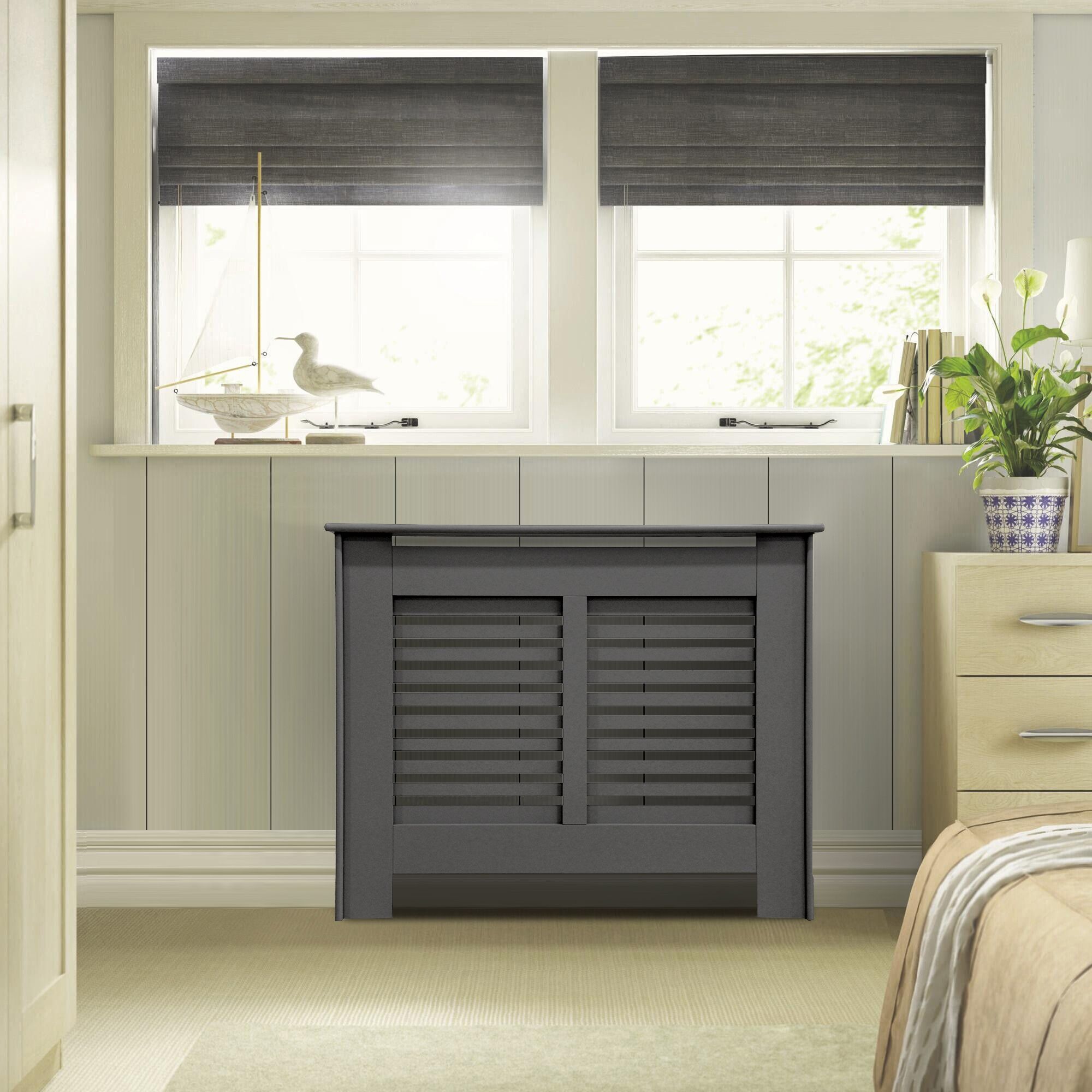 Suffolk Small Grey Radiator cover 800mm(H) 1020mm(W) 180mm(D) - 3