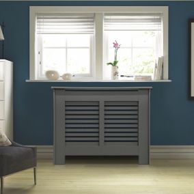 Suffolk Small Grey Radiator cover 800mm(H) 1020mm(W) 180mm(D)