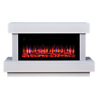 Suncrest Bourne White MDF & stainless steel Freestanding Electric fire suite