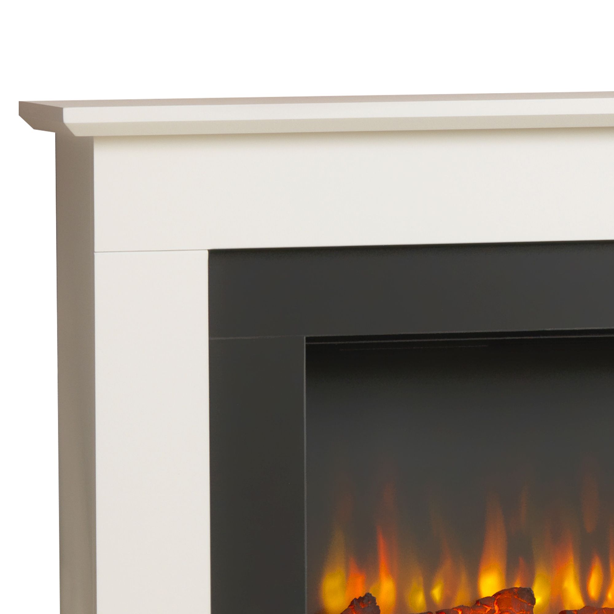Suncrest Georgia White MDF & stainless steel Freestanding Electric fire suite