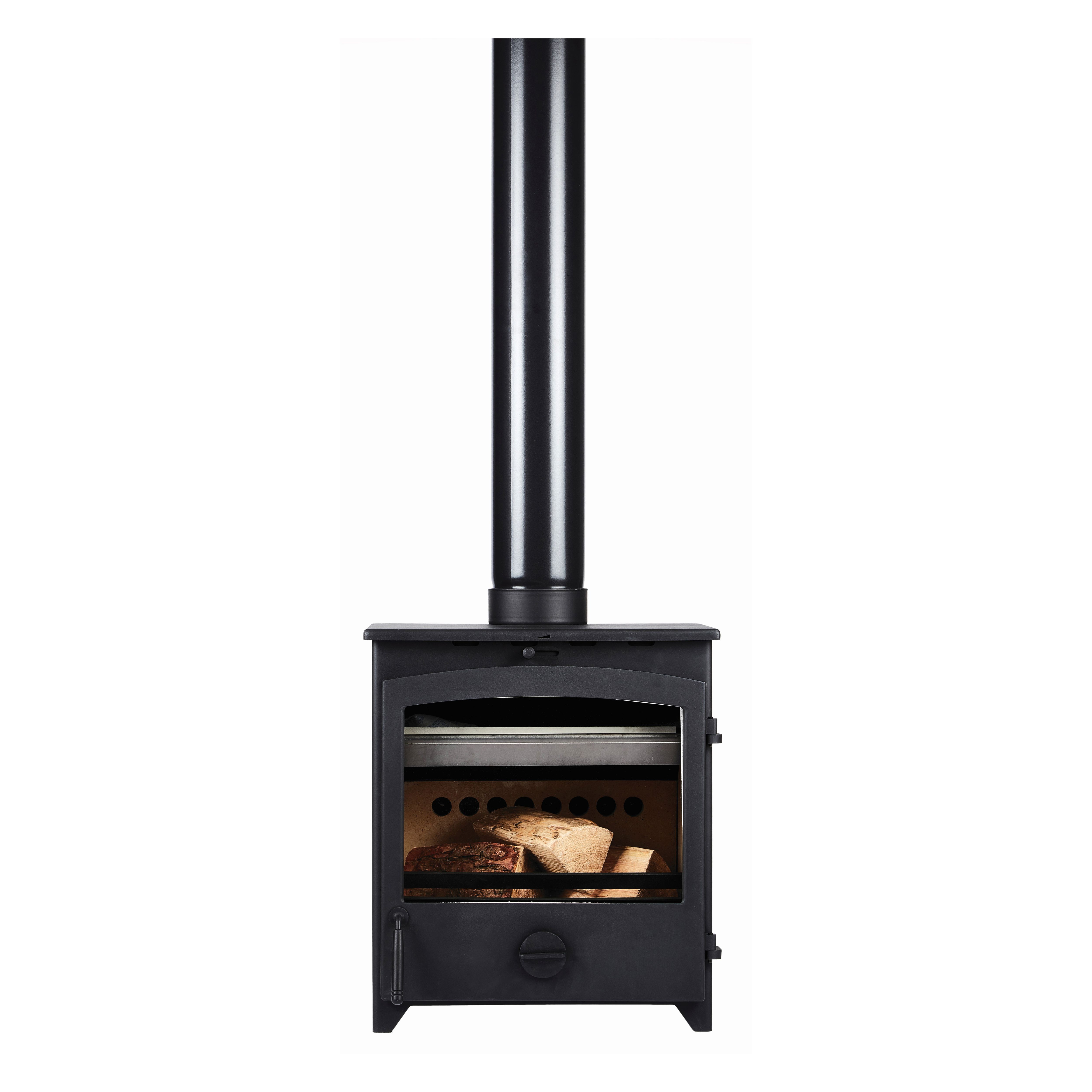 Suncrest Go Eco Wide Black 5kW Wood or solid fuel Stove DIY at B&Q