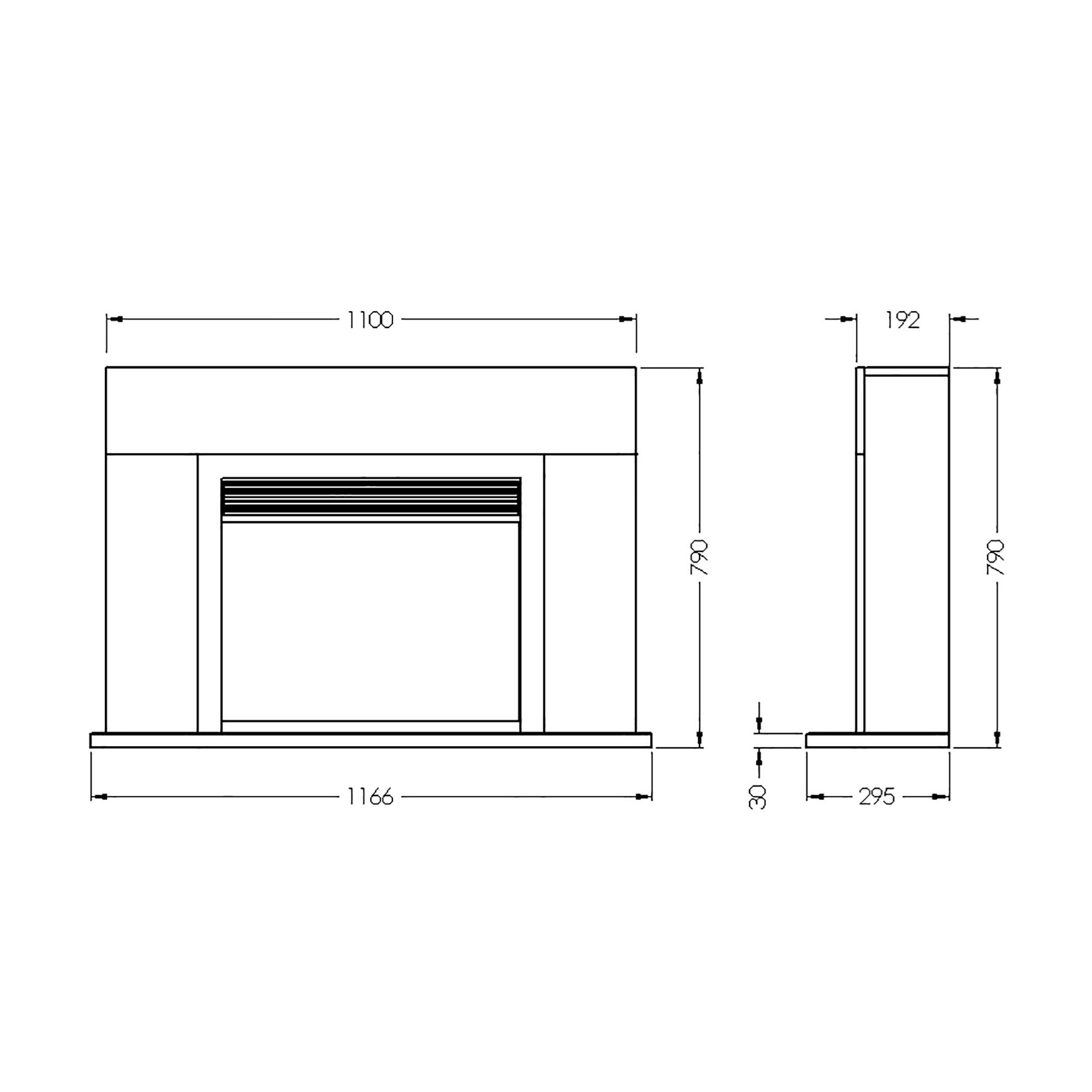 Suncrest Lindale White MDF & stainless steel Freestanding Electric fire suite