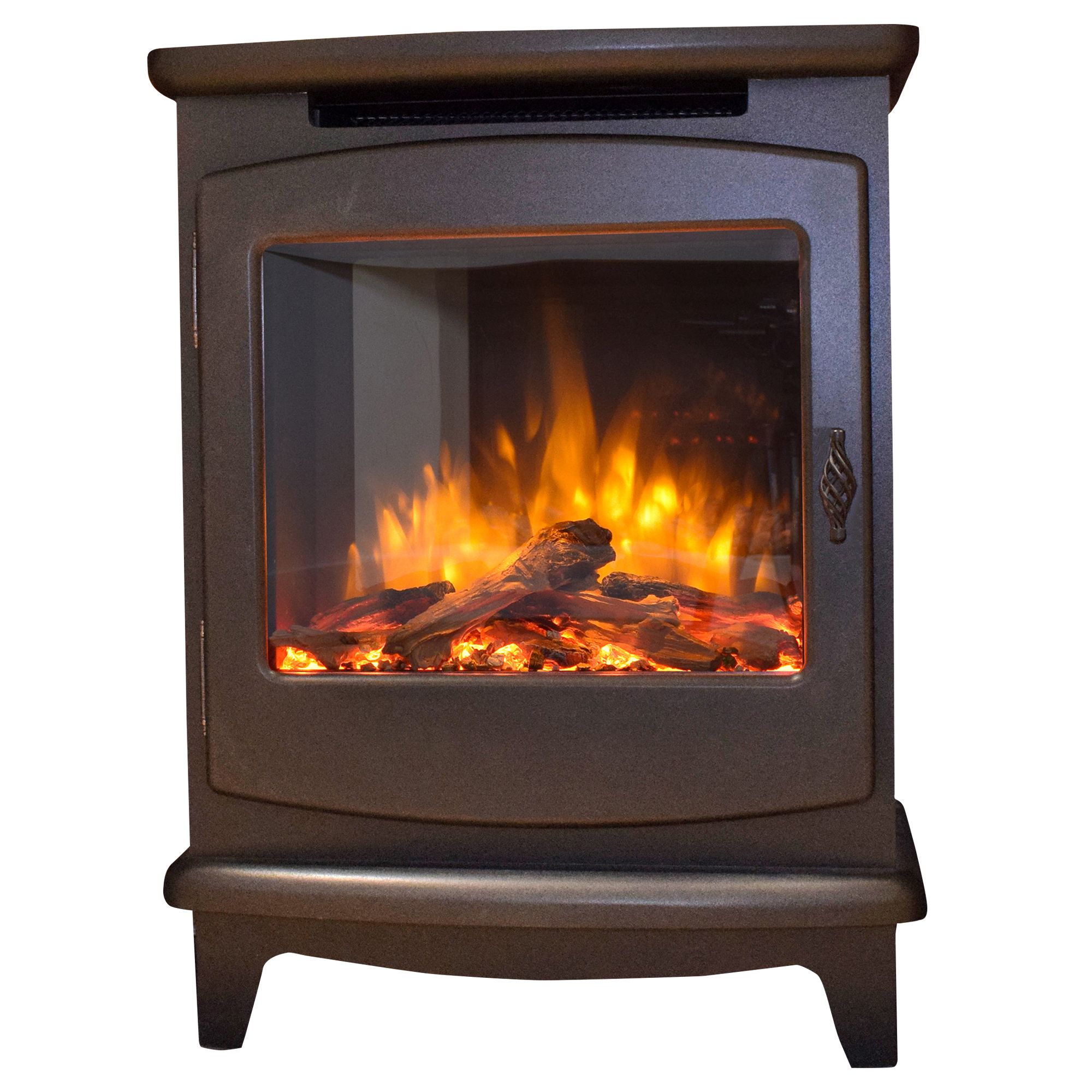 Suncrest Mitford 2000W Matt Black Cast iron effect Electric Stove