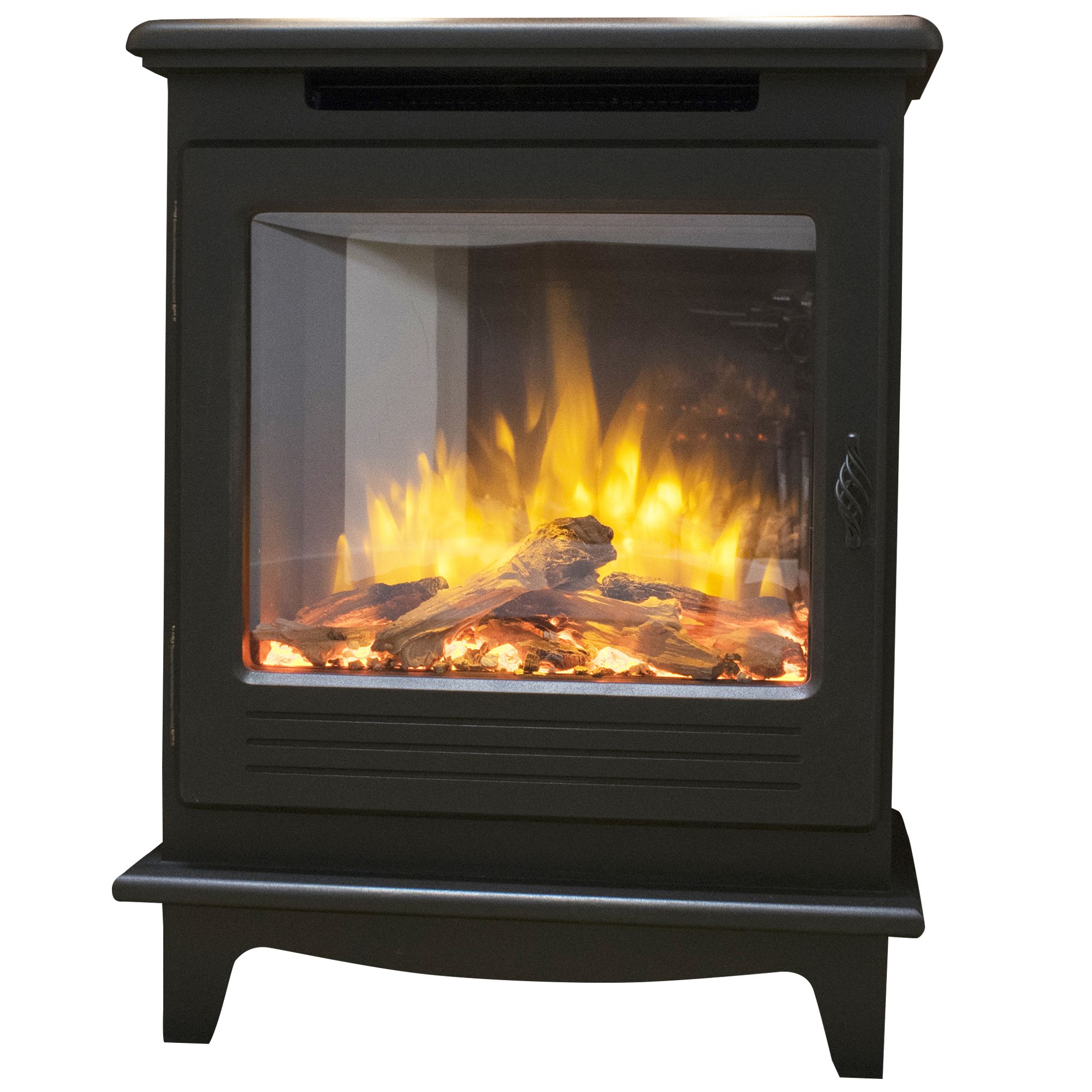 Suncrest Morpeth 2000W Matt Black Cast iron effect Electric Stove