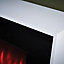 Suncrest Nebraska Black & white Stone effect Glass, MDF & metal Freestanding Electric fire suite