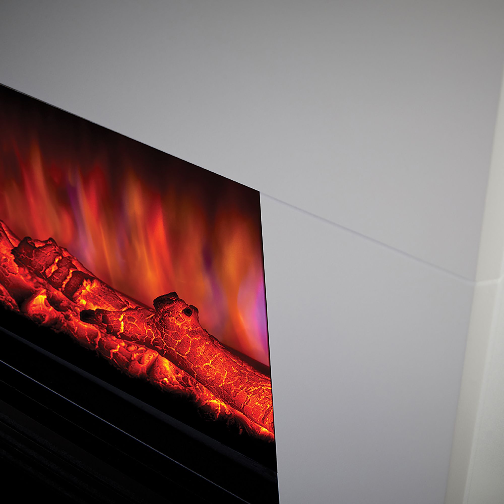 Suncrest Raby White MDF & stainless steel Freestanding Electric fire suite