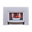 Suncrest Stockeld White MDF & stainless steel Freestanding Electric fire suite